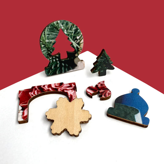I Go To (250) Pieces Wooden Puzzle: Winter Bouquet in Glass Vase with Flower Lid