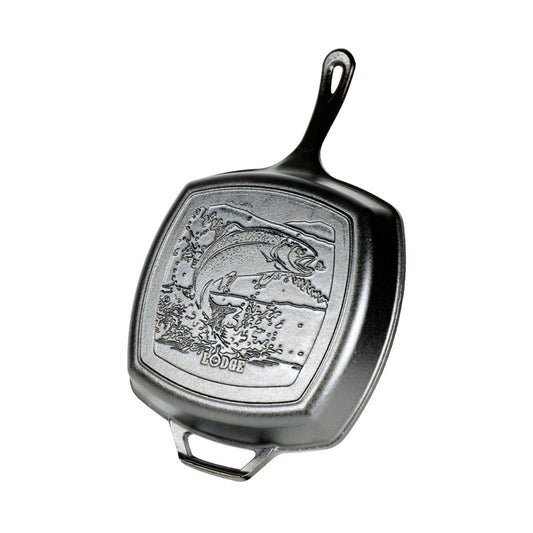 Lodge Wildlife Series™ 10.5 Inch Square Cast Iron Fish Grill Pan