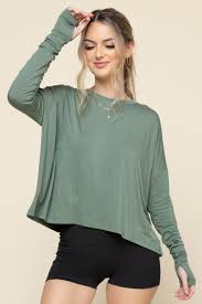 The Perfect Long Sleeve Top-Leaf Green