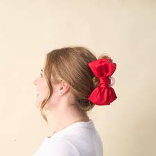 Satin Red Clip Bow