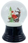 Large Santa with Reindeer Snowglobe