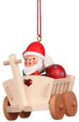 Santa on Wagon Ornament