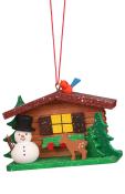 Snowman Cottage Ornament