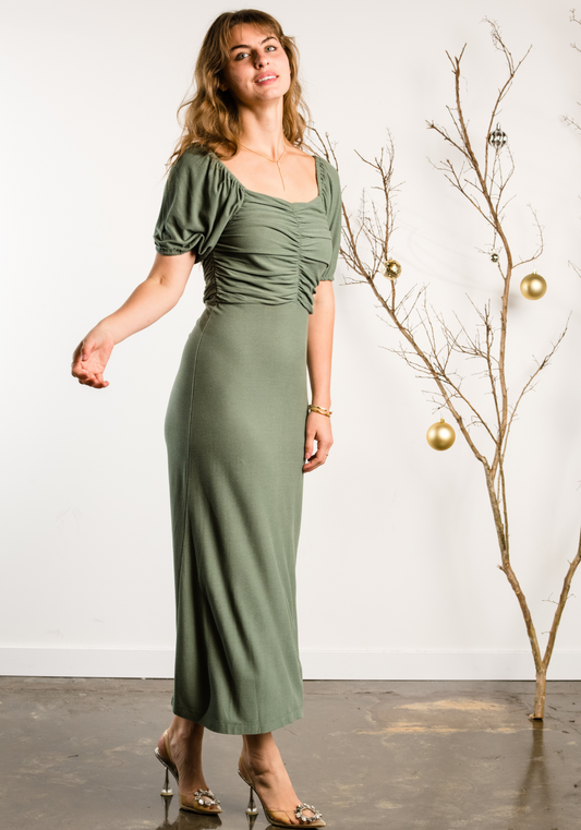 Millie Puff Sleeve Midi Dress