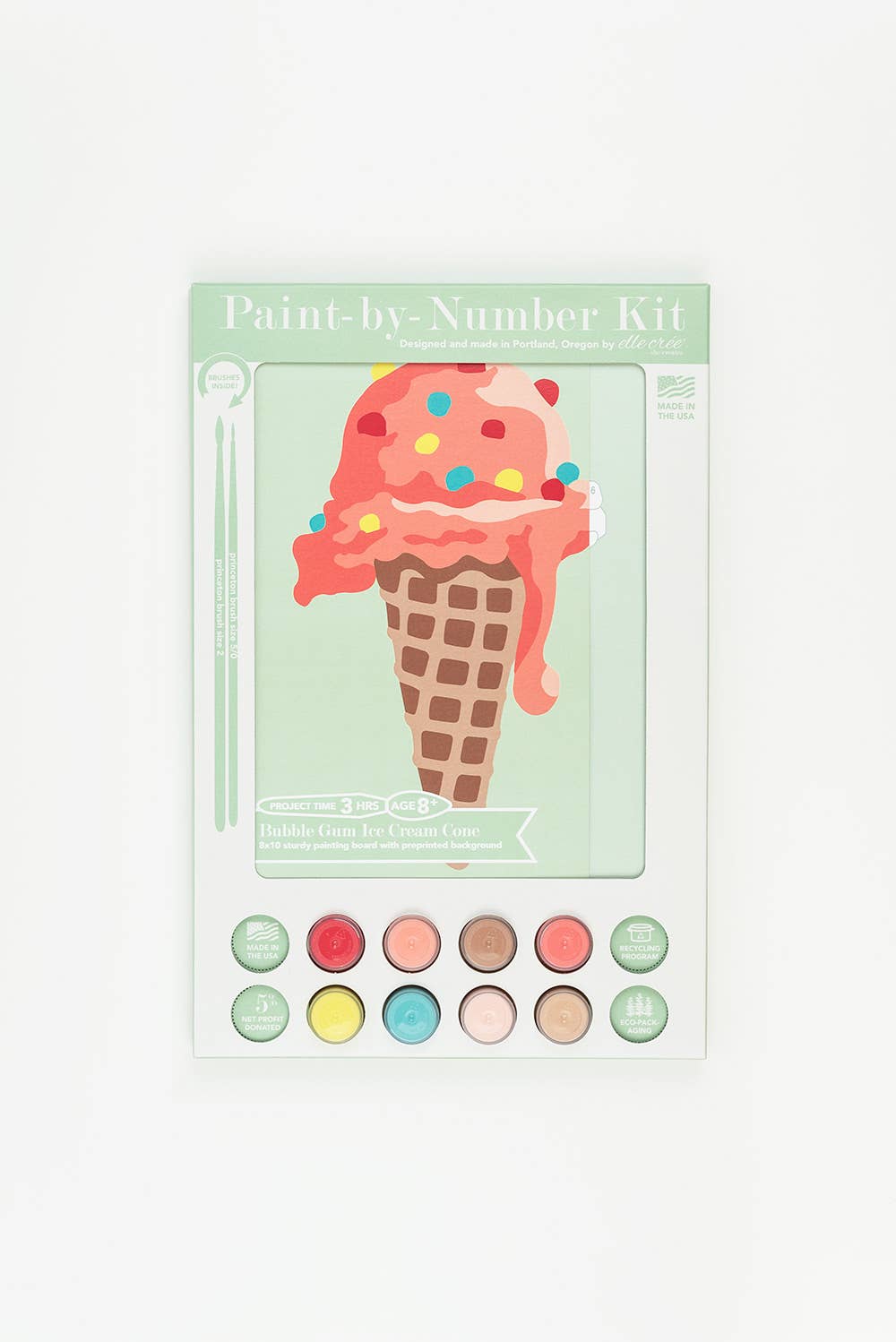 KIDS Bubble Gum Ice Cream Cone Paint-by-Number Kit