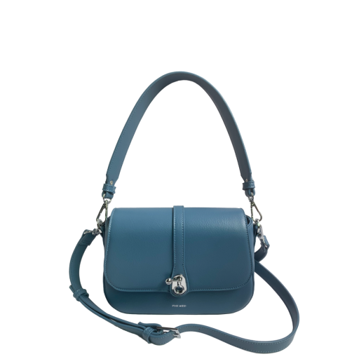 Athena - Recycled Vegan Saddle Bag - Muted Blue: OS / Muted Blue