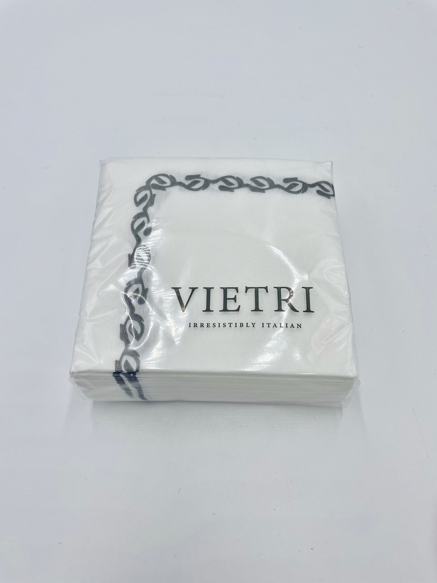 Vietri Papersoft Florentine Gray Cocktail Napkins (Pack of 20)