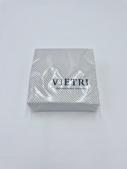 Vietri Papersoft Seersucker Stripe Light Gray Cocktail Napkins (Pack of 20)