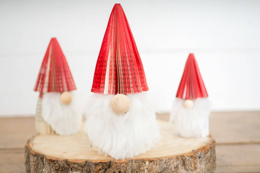 Christmas Gnome Book Decor-Bibliophile Holiday Decor: Large